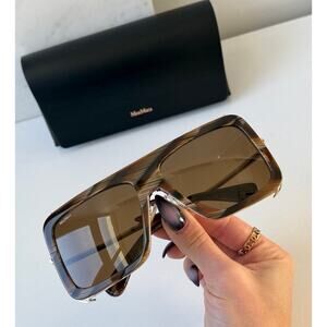 NEW Max Mara MM0119 Jean Oversized Sunglasses Printed Brown
